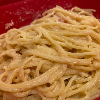 電子レンジで簡単明太マヨパスタ